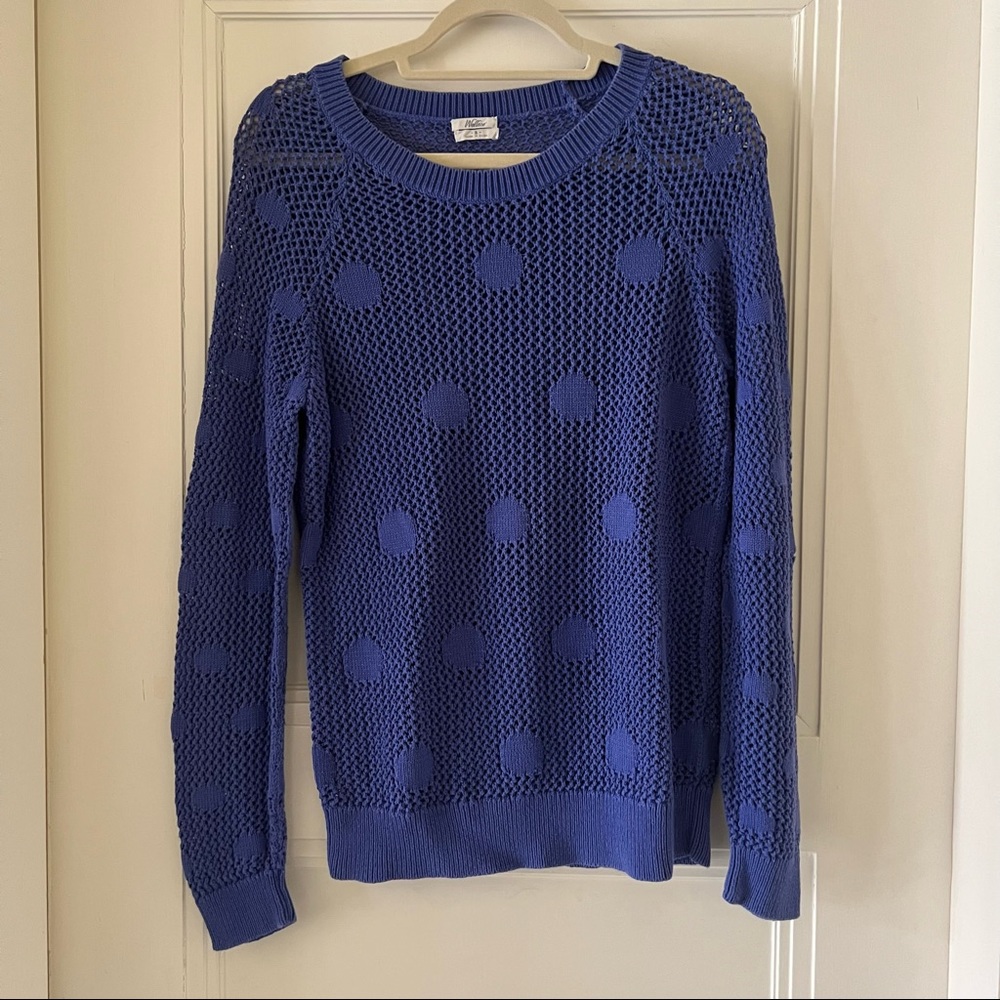 Madewell Small Blue Polka Dot Sweater